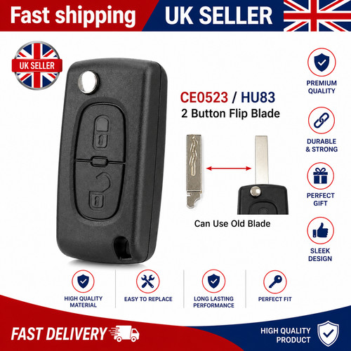 Button flip car key fob - button, case