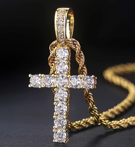 Iced out cross jesus necklace - jesus,