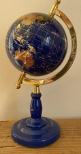 Globe Gemstone World Map Blue