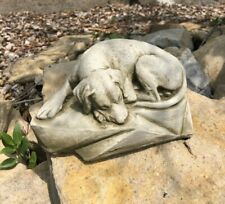 Sleeping Dog Statue | Reconstituted Stone Animal Concrete Garden Ornament Decor