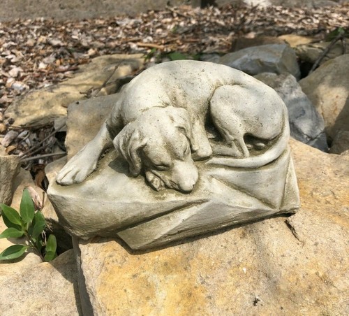 Sleeping dog statue - dog,