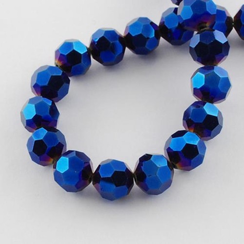 Faceted round crystal - round, glass