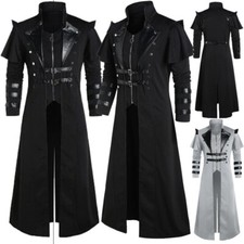 Men's Black Steampunk Tailcoat Jacket Gothic Victorian Medieval Costume Coat