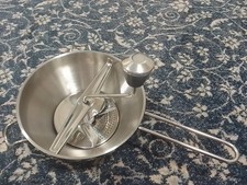 Stainless Steel Hand Held Manual Lentil Grinder Comes with 2 Discs