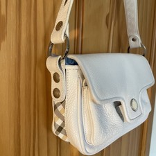 Aquascutum White Leather  Bag - Small - 4 Pockets. Nice Condition with Dustbag.
