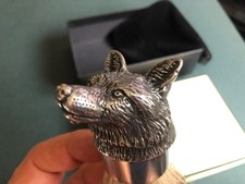 Fox head pewter shaving brush