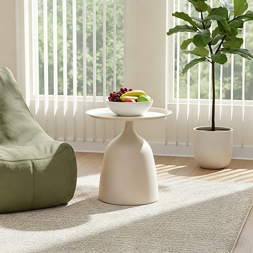 Modern white low side table - modern,