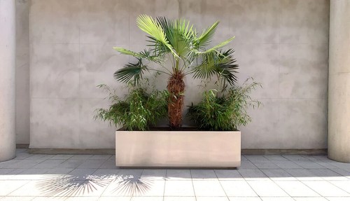 Large planter rustic steel - large,