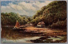 At Dittisham on the Dart Devon England Postcard Postmark 1907