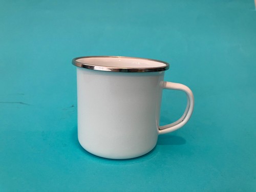 White enamel 9cm - white, metal