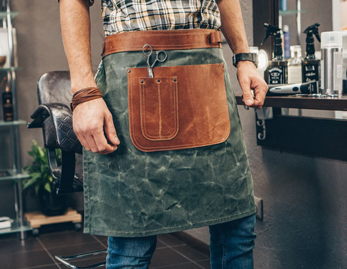 Handmade canvas leather - canvas, apron