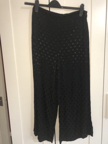 Zara black spotty satin wide - zara,