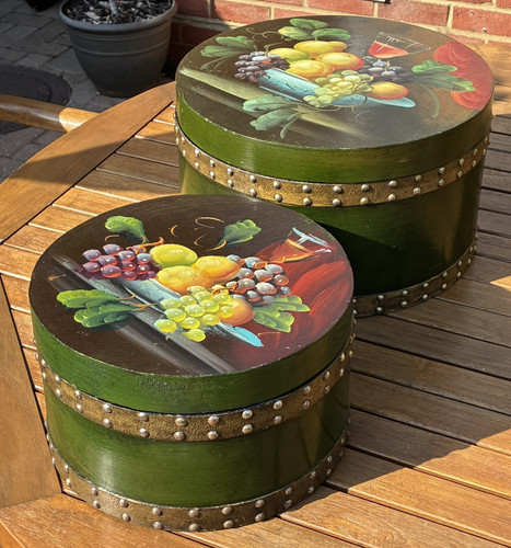 Pair vintage hand painted - pair,