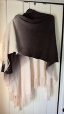 LADY'S WINTER WRAP.STYLISH, CREAM /CHOCOLATE VERSATILE:- DRESS UP/DRESS DOWN