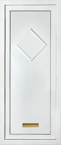 White full height upvc door - full,