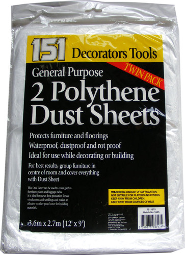 Large polythene dust sheet - polythene,