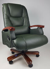 Genuine Leather Full Recliner Executive Office Chair Superb Quality Black Swivel