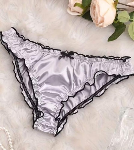 Ladies silver satin - ladies, frilly