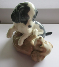 NAO LLADRO-PUPPY DOGS PLAYING FIGURINE-VERY NICE COND.