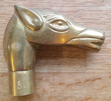Great Vintage Brass Horse Head Design Walking Stick / Cane Head / Handle