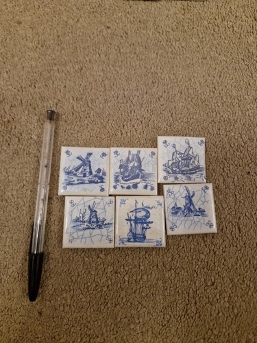 Delft tile blue white - tile, hand