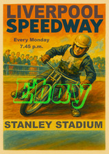 Liverpool Speedway  Vintage Look A4 Size Poster Print
