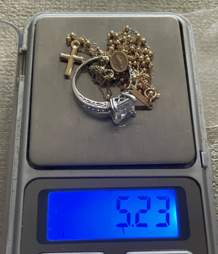 9ct gold rosary beads necklace - 9ct,