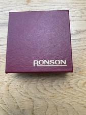 Vintage Ronson Gold-Tone Engine-Turned Pocket Lighter + Original Box