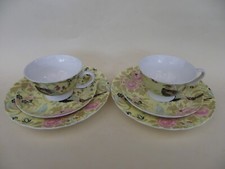 Vintage Peacock Floral Design Pair of Trios by Matthew Williamson.