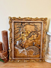 Medieval Knight Fighting Dragon – Handmade Oak Wood Carved. Fantasy .Unique gift
