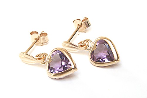 9ct gold amethyst drop - 9ct,