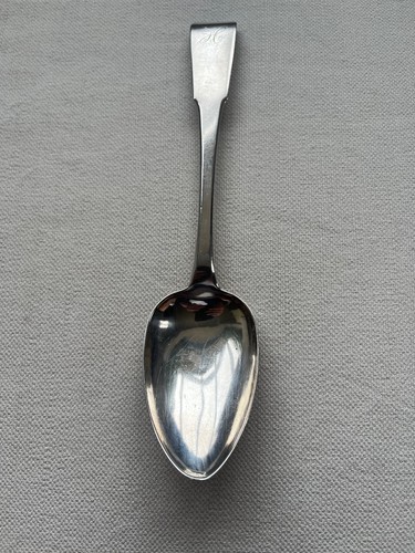 Early silver serving spoon - serving,