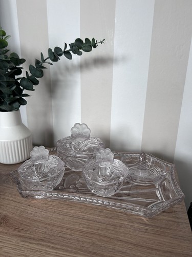 Vintage glass dressing - vintage, table