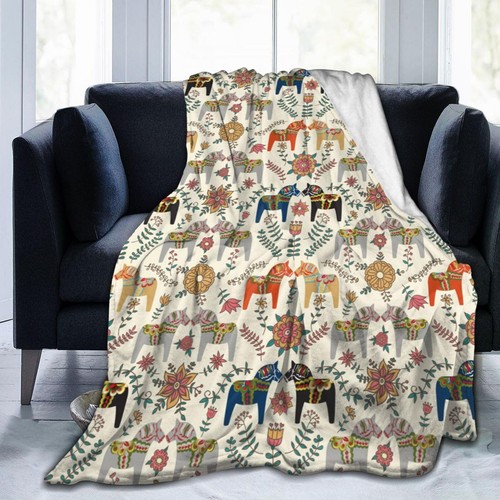 Swedish dala horses - dala, throw