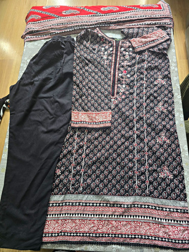 Binsaeed black cotton - black, salwar