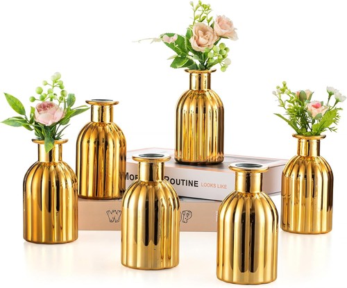 Nuptio bud vases glass - bud, gold: