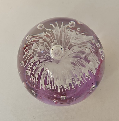 Large glass paperweight with - glass,