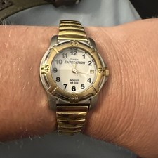 Timex Expedition WR 50M Indiglo Two-Tone Gold/Silver Expansion Band Quartz Watch