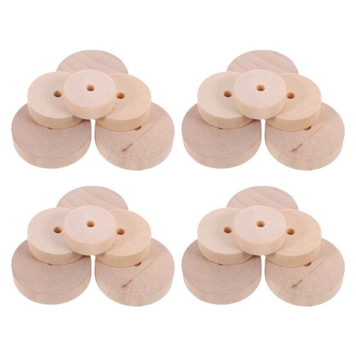 30pcs durable wooden wheels - wooden,