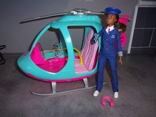 BARBIE HELICOPTER WITH BARBIE DOLL IN PILOT UNIFORM