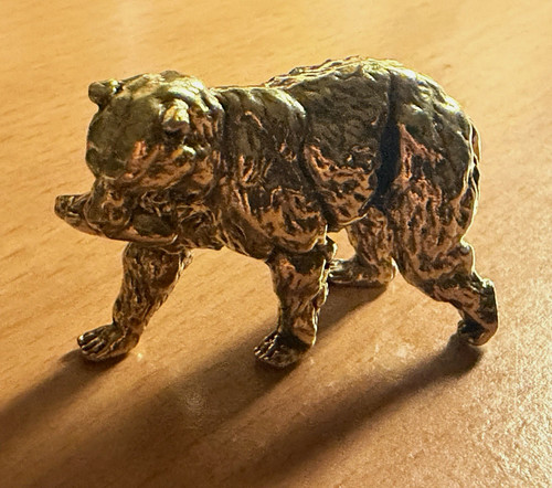 Chunky brass bear - brass, fish