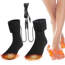 USB Electric Heated Socks Men Women Winter Thermal Boot Foot Warmer