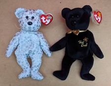 TY Beanie Baby Bear x 2 - The Beginning & The End