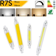 Dimmable R7s 78mm 118mm 6W 12W 25W COB LED Flood Light Bulbs White Glass Lamp FC