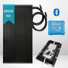 250W Xplorer Mono Solar Panel Kit With Victron 15A MPPT Controller - Black