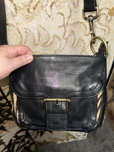 Ri2k black leather crossbody - leather,
