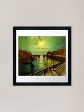 Whitby Harbor by Moonlight -