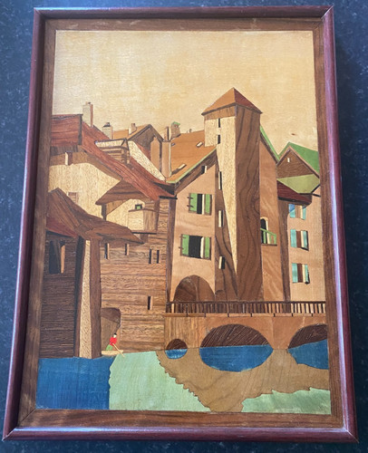 Wooden marquetry panel - marquetry,