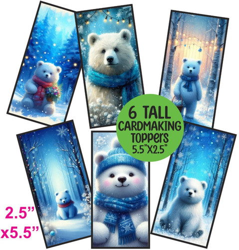 Tall card toppers christmas - card,