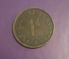 Vintage Undated Pub Machine Made 1d One Penny Token Coin Trinity Arms Blackwall